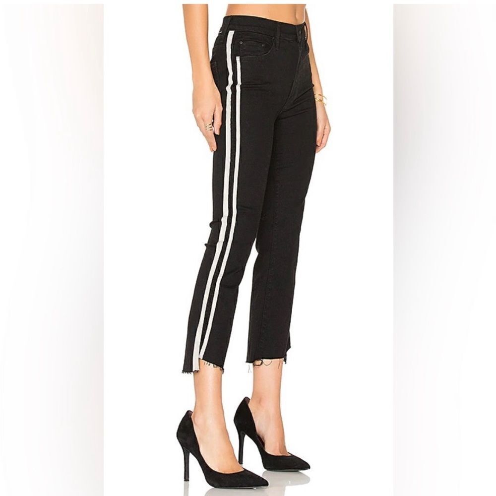 Mother The Insider Crop Step Fray Guilty Racer Stripe Jeans